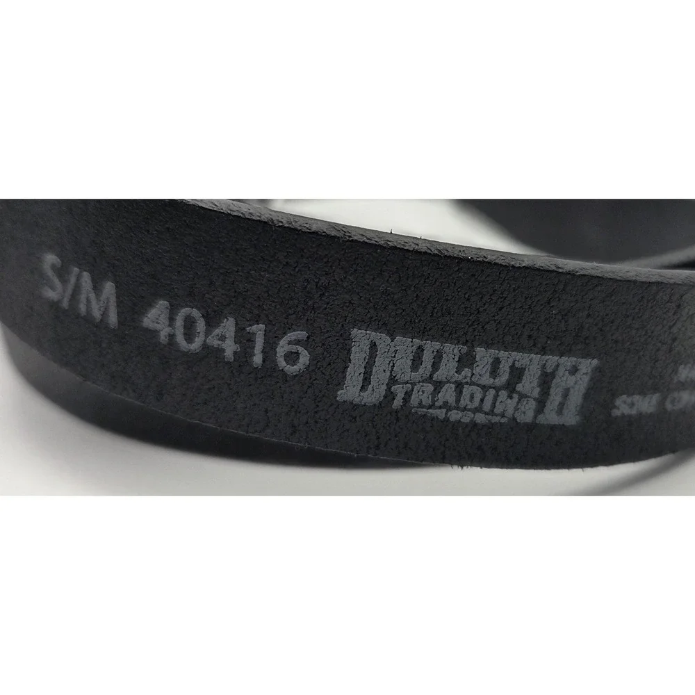 Duluth Trading Pro Roller Belt S/M Black Leather Unhole-y USA